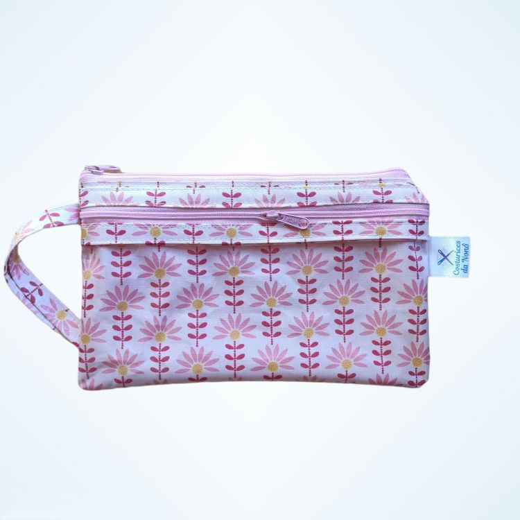 Bolsa plastificada flores rosa